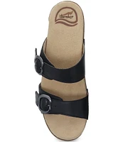 Dansko Sophie Leather Buckled Slides