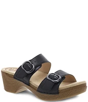 Dansko Sophie Buckle Leather Platform Slides