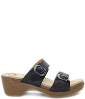 Dansko Sophie Buckle Leather Platform Slides