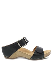 Dansko Tanya Burnished Leather Buckle Wedge Sandals