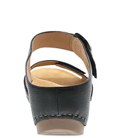 Dansko Tanya Burnished Leather Buckle Wedge Sandals