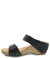 Dansko Tanya Burnished Leather Buckle Wedge Sandals