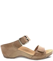 Dansko Tanya Burnished Leather Buckle Wedge Sandals