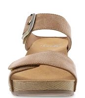 Dansko Tanya Burnished Leather Buckle Wedge Sandals