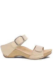 Dansko Tanya Burnished Leather Buckle Wedge Sandals