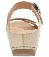 Dansko Tanya Burnished Leather Buckle Wedge Sandals