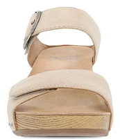 Dansko Tanya Burnished Leather Buckle Wedge Sandals