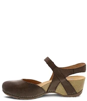 Dansko Tiffani Burnished Leather Ankle Strap Clogs