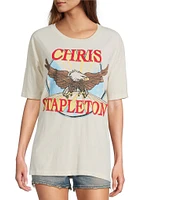 Daydreamer Knit Eagle Crew Neck Short Sleeve Tee
