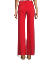 Daze Far Out High Rise Cherry Frayed Wide Leg Jeans