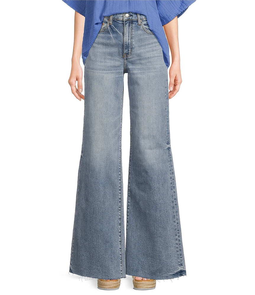 Daze Far Out High Rise Unfinished Wide Leg Jeans
