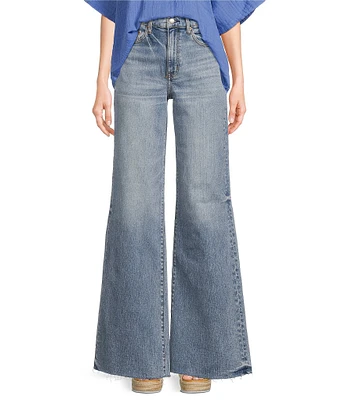 Daze Far Out High Rise Unfinished Wide Leg Jeans