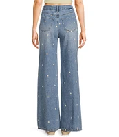 Daze Far Out High Rise Wide Leg Daisy Print Jeans