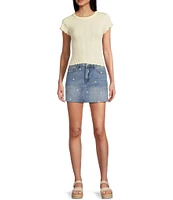 Daze Malibu Mini Daisy Print Skirt