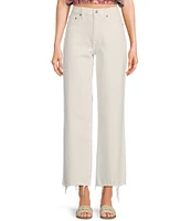 Daze Pleaser High Rise Wide Ankle Length Frayed Jeans