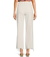 Daze Pleaser High Rise Wide Ankle Length Frayed Jeans