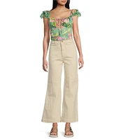 Daze Pleaser High Rise Wide Ankle Length Jeans