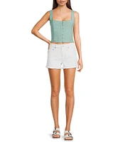 Daze Troublemaker High Rise Frayed Hem Shorts
