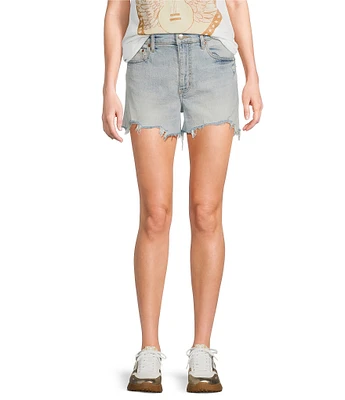 Daze Troublemaker Distressed High Rise Shorts