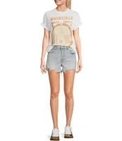 Daze Troublemaker Distressed High Rise Shorts