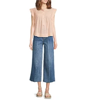 Dear John Audrey Stretch Denim Cropped Wide Leg Jeans