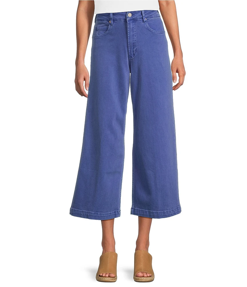 Dear John Audrey Stretch Denim High Rise Cropped Wide Leg Jeans