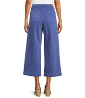 Dear John Audrey Stretch Denim High Rise Cropped Wide Leg Jeans