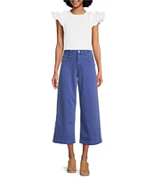 Dear John Audrey Stretch Denim High Rise Cropped Wide Leg Jeans