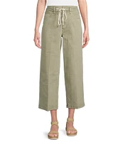Dear John Audrey Stretch Denim Drawstring High Rise Cropped Wide Leg Jeans