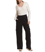 Dear John Becca Cargo Pocket High-Rise Wide-Leg Sweatpant