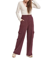 Dear John Becca Cargo Pocket High-Rise Wide-Leg Sweatpant