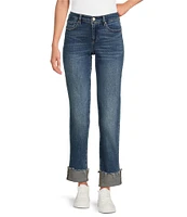 Dear John Blaire Cuffed Mid Rise Slim Straight Ankle Jeans