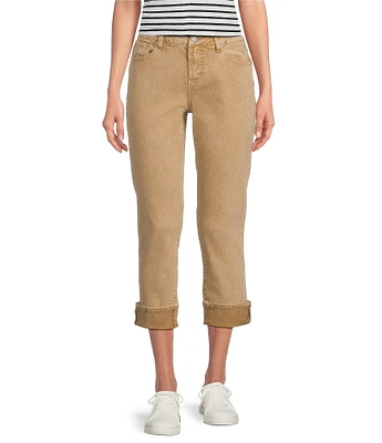 Dear John Blaire Twill Mid Rise Slim Straight Cuffed Jeans