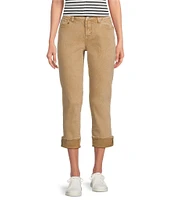 Dear John Blaire Twill Mid Rise Slim Straight Cuffed Jeans
