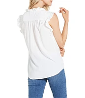 Dear John Ellie Sleeveless V-Neck Ruffle Blouse