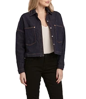 Dear John Gina Cropped Patch Pocket Denim Jacket