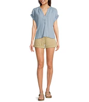 Dear John Hampton Stretch Twill Mid Rise Flat Front Shorts