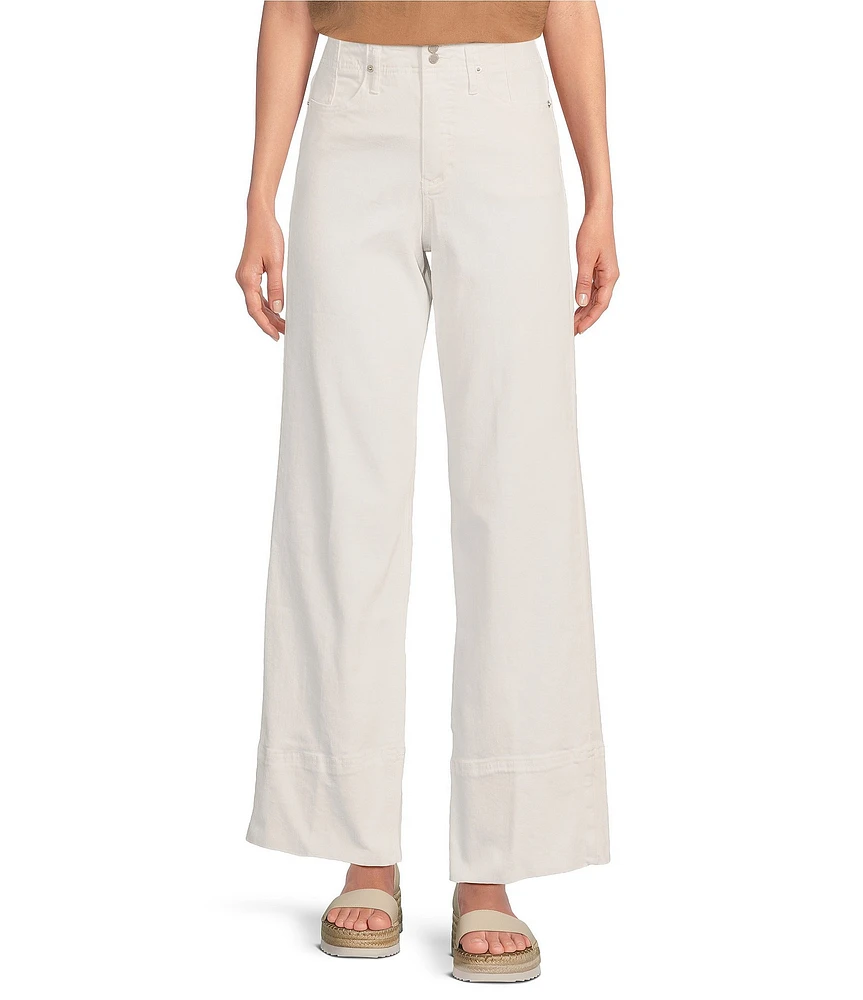 Dear John Holly Stretch Denim High Rise Double Button Wide Leg Jeans