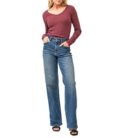 Dear John Holly Wide Leg High Rise Full Length Jeans