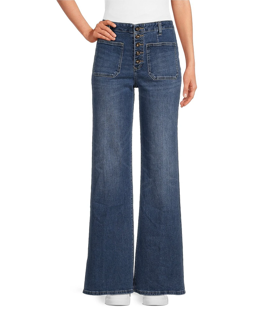 Dear John James Wide Leg High Rise 5-Button Jean