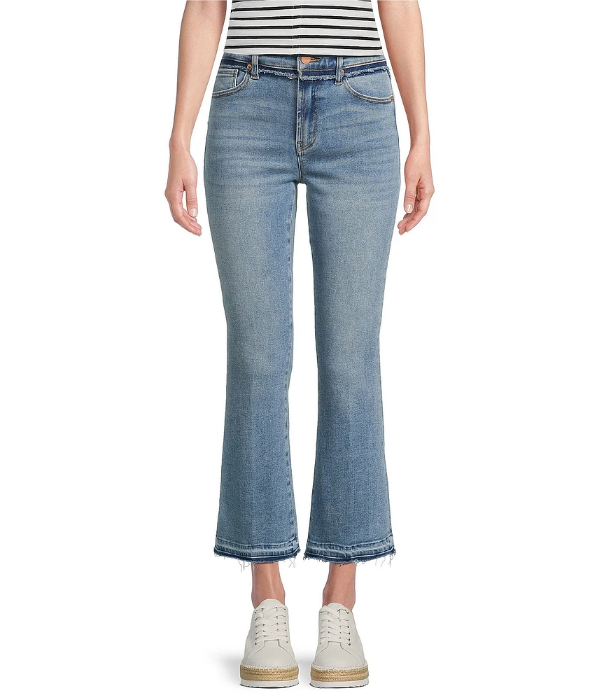 Dear John Jeanne Stretch Denim High Rise Flare Leg Cropped Jeans