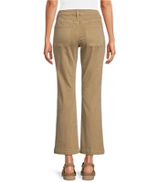 Dear John Jeanne Twill Flare Leg High-Rise Patch Pocket Cropped Pants
