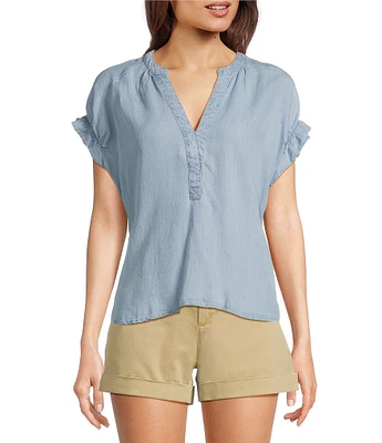 Dear John Julia V-Neck Cap Sleeve Blouse
