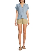 Dear John Julia V-Neck Cap Sleeve Blouse