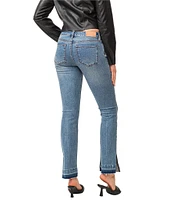 Dear John Playback Mid Rise Slim Straight Color-Blocked Hem Ankle Length Jeans