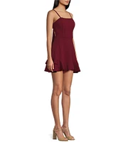 Dear Moon Corset Bodice Tie Back Tiered Ruffle Hem Dress