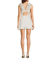 Dear Moon Sleeveless Bow Shoulder Strap Fit-And-Flare Dress
