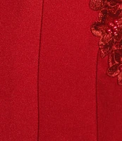 Dear Moon V-Neck Spaghetti Strap Embellished Double Princess Seam Cut Out Back Gown