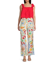 Dee Elly Eyelet Scallop Sleeveless Box Top