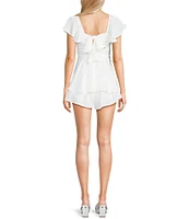 Dee Elly Flutter Short Sleeve Romper
